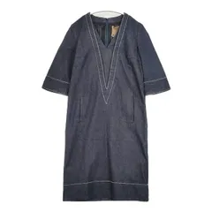 room no.8 デニムステッチワンピース 定価46200円 R80-84-SHN-S751-HAB ワンピース ネイビー レディース ルームエイト【中古】6-0429M∞のサムネイル