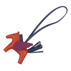 エルメスHERMES カルメンウノドス フリンジチャーム ブラウン×ブルー