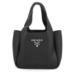 極 美品 プラダ 三角ロゴ レザー ハンドバッグ ミニ トートバッグ