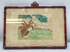 河嶋淳司、【豹 デュエットIII】、希少な額装用画集より、状態良好