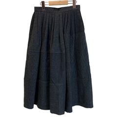 希少 うさとの服 6枚はぎ フレアスカート 手つむぎ手織り 草木染め 