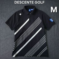 DESCENTE GOLF 半袖ポロシャツ ブラック×ホワイト 速乾L - メルカリ