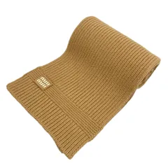 miumiu(ミュウミュウ) マフラー美品  - 5FS048 ブラウン ロゴ/ニット ウール、カシミヤのサムネイル