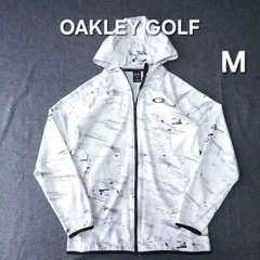 【👌値下げ交渉受付中】美品 速乾ドライ素材 OAKLEY GOLF 春 夏 フーディ ジップ ジャケット パーカー M ホワイト 総柄 ストレッチ オークリーゴルフ