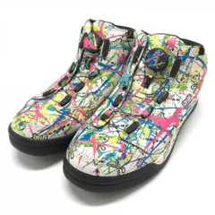 【美品】マークアンドロナ×gravis ハイカットゴルフシューズ 白×マルチカラー ペイント柄 スカル メンズ 25.5 ゴルフウェア MARK＆LONAのサムネイル