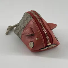 GUCCI（グッチ）GGスプリーム　ピッグモチーフ　コインケース　ブラウン×グレー