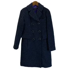 【中古】　MARC BY MARC JACOBS　ウールコート　ロング丈　ダブルボタン　総柄　ドット　水玉　古着　/2497のサムネイル
