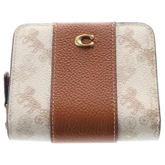 COACH (コーチ) ビルフォールド ウォレット・ホース アンド キャリッジ 二つ折り財布 アイボリー×ブラウン PVC×レザー CR992 B4RGL ゴールド金具