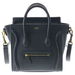 CELINE (セリーヌ) ラゲージ ナノショッパー 2WAYバッグ ショルダーバッグ ハンドバッグ ブラック レザー ゴールド金具