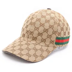 GUCCI (グッチ) GGキャンバス ジャガード ベースボールキャップ 帽子 ブラウン/ベージュ 200035
