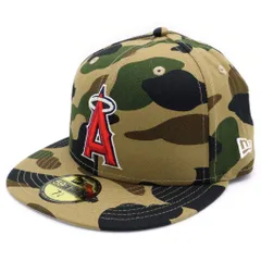 A BATHING APE (アベイシングエイプ) ×MLB ×NEW ERA BASEBALL CAP メジャーリーグ ニューエラ エンゼルス ベースボールキャップ カモフラ カーキ