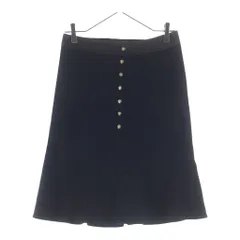 VERSACE (ヴェルサーチ) スカート ブラック ウール×レザー #38のサムネイル