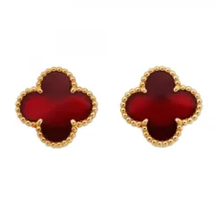 ヴァン・クリーフ＆アーペル(Van Cleef & Arpels) ヴァンクリーフ＆アーペル ピアス  アルハンブラ 18KYG イエローゴールド カーネリアン レッドレディースのサムネイル