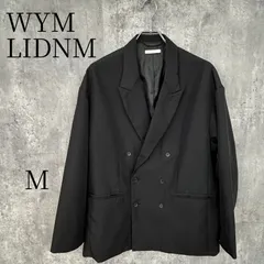WYM LIDNM ウィム バイ リドム テーラードジャケット ダブルブレスト M 黒 ブラック 無地 ポリエステル キレイめ カジュアル フォーマル 春 秋 冬 メンズ 2ボタンのサムネイル