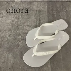 ohora オホーラ ビーチサンダル ホワイト ノベルティ ロゴ入り ビーサン 白 シンプル 軽い 海 プール キャンプ アウトドア 夏 リゾート レディース サマーサンダル 痛くない 柔らかい ビーチサンダル ビーチグッズ 旅行 持ち運び おしゃれ 人気のサムネイル