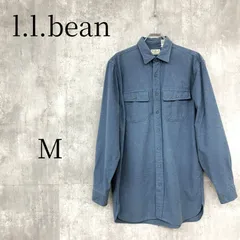 L.L.Bean エルエルビーン ネルシャツ M TALL 長袖 コットンシャツ 無地 厚手 青 メンズ メキシコ製 ビンテージ 90s Y2K 古着 アメカジ ストリート カジュアル オーバーサイズ 丈長め ロング丈 ビッグシルエット ワンポイントロゴ