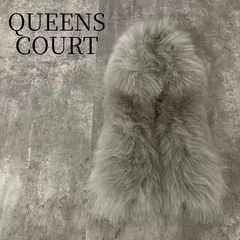 クイーンズコート QUEENS COURT ファーマフラー ティペット ファー グレー 灰色 毛皮 マフラー ストール 襟巻き 防寒 秋冬 小物 全長77cm 幅7cmのサムネイル