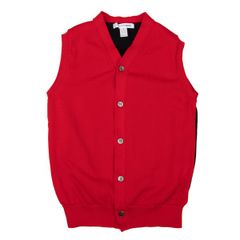 コムデギャルソンSHIRTバイカラー切り替え前あきベスト 赤黒 L - メルカリ