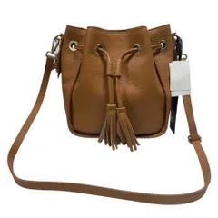 ◆未使用品◆LAURA DI MAGGIO ローラ ディ マッジオ 巾着 ショルダー バッグ レザー 牛革 ブラウン レディース R7810NAのサムネイル