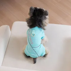 ブルー色 犬服 春夏 ロンパース 接触冷感 着せやすい かわいい 犬の洋服 薄手 UVカット 防虫 中型犬小型犬大型犬 pet0112-blのサムネイル