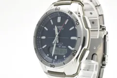 カシオ CASIO Wave Ceptor WVA-M640 電波ソーラー メンズ腕時計 ネイビー文字盤 アナデジ ステンレス