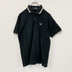 『希少サイズ』　フレッドペリー　ポロシャツ　刺繍ロゴ　上品　黒× 金　【XL】 フレッドペリー 半袖ポロシャツ 黒 L ツインティップ 月桂樹 刺繍ロゴ