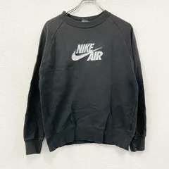 00s　NIKE AIR　ナイキエア　スウェット/トレーナー　ラグランスリーブ　フェード　刺繍ロゴ　スウッシュ　黒　ブラック　Mサイズ　古着【値引き交渉OK！】