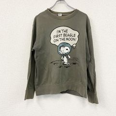 UNIQLO 유니클로 PEANUTS Snoopy 스누피 스웨트/트레이너 페이드 카키 L사이즈 헌옷[가격 인하 교섭 OK!]