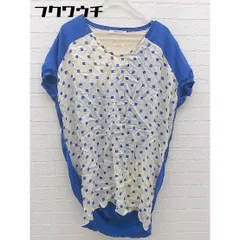 ◇ bulle de savon ビュル デ サボン フレンチスリーブ ミニ ワンピース サイズF ブルー ホワイト系 レディース 【中古】 【1002798468368】のサムネイル