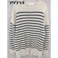 ◇ FORK&SPOON URBAN RESEARCH DOORS ボーダー柄 ウール 長袖 ニット セーター サイズ5 アイボリー ブラック レディース 【中古】 【1002798466210】