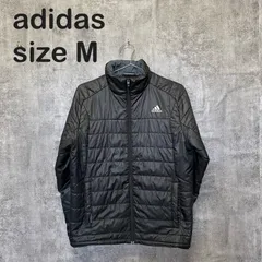 【T-1282】adidas アディダス 中綿ジャケット 黒 ブラック パファージャケット 軽量 ロゴ スポーツ テック系のサムネイル
