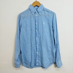 美品✨Ralph Lauren リネンシャツ 長袖シャツ ブルー オーバーサイズ