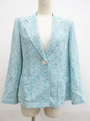 pierre cardin ピエールカルダン ジャケット 水色 青系 グリーン系 春秋 透け感  サイズ11 L01-0513-51のサムネイル