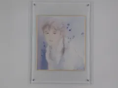 【真作】おおた慶文 直筆色紙「少女」肉筆原画 彩色 アクリル額装済 完品級