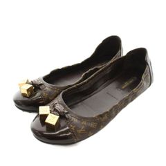LOUIS VUITTON フラットシューズ ダミエリボン エナメル 23.5 - メルカリ