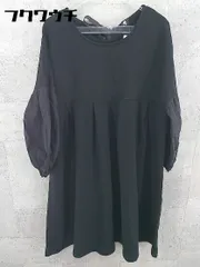 ◇ merlot メルロー 長袖 膝下丈 ワンピース ブラック レディース 【中古】 【1101250013112】のサムネイル