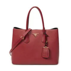 [中古] PRADA プラダCuir ダブルハンドル トート赤サフィアーノレザーA
