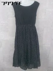 ◇ nanea 切り替え 水玉 ドット ノースリーブ ロング ワンピース サイズF ブラック レディース 【中古】 【1101270001625】