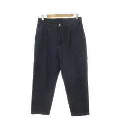 B&Y ユナイテッドアローズ BEAUTY&YOUTH ビューティー&ユース デニム ジーンズ L 青 ブルー タック入り テーパード クロップド丈 /AH36 ■ECC004