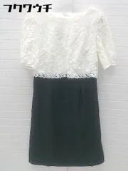 ◇ CLATHAS クレイサス レース切替 五分袖 膝丈 ワンピース サイズ11AR ホワイト ブラック レディース 【中古】 【1102020010973】のサムネイル