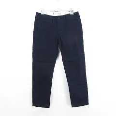 ユニクロ UNIQLO INES DE LA FRESSANGE パンツ ボトムス チノパン クロップド コットン 58-85 ネイビー ※EKM