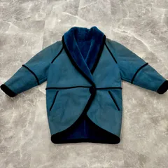 (o) FENDI フェンディ 希少 ファーライニング・コート コート ファーコート ヴィンテージ 100% COTTON イタリア製 ブルー系 /978のサムネイル