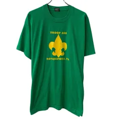 80s USA製 FRUIT OF THE LOOM 半袖 プリントTシャツ XL グリーン フルーツオブザルーム 80年代 コットンポリ カットソー 夏物 a805-5529のサムネイル