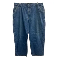 メキシコ製 Carhartt デニム ペインターパンツ W42 ブルー カーハート ジップアップ ビッグサイズ ペインター ワーク ボトムス 2605-294