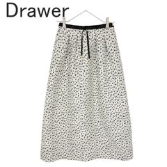 美品】Drawer ドゥロワー 花柄 フラワー ギャザー ロング スカート