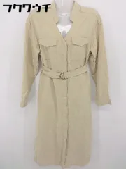 ◇ ◎ ur's ユアーズ ウエストベルト付 長袖 ロング ワンピース サイズL ベージュ レディース 【中古】 【1103020015456】
