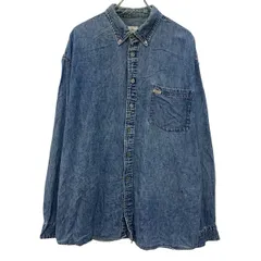 Calvin Klein jeans 長袖 デニムシャツ XL ブルー カルバンクライ ジーンズ ボタンダウン 胸ポケット カジュアル アメカジ 春物 a805-5485のサムネイル