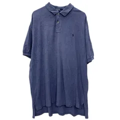 90s POLO by RALPH LAUREN 半袖 ポロシャツ XL サックスブルー ポロバイラルフローレン ハーフボタン 90年代 ポニー刺繍 夏物 a805-5508