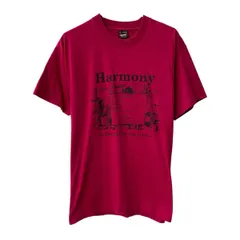 80s USA製 FRUIT OF THE LOOM 半袖 プリントTシャツ XL ピンク フルーツオブザルーム 80年代 コットンポリ カットソー 夏物 a805-5527のサムネイル