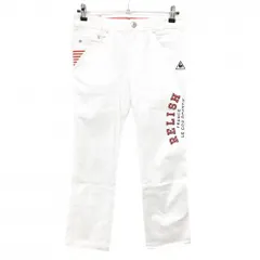 【美品】ルコックゴルフ パンツ 白×レッド コットン混 ストレッチ レディース 11 ゴルフウェア le coq sportifのサムネイル